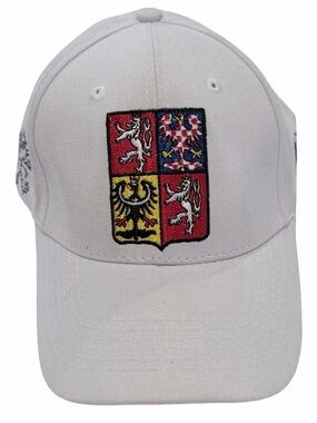 3/$15 EUC Czech Republic Embroidered Coat Of Arms National Team White Cap